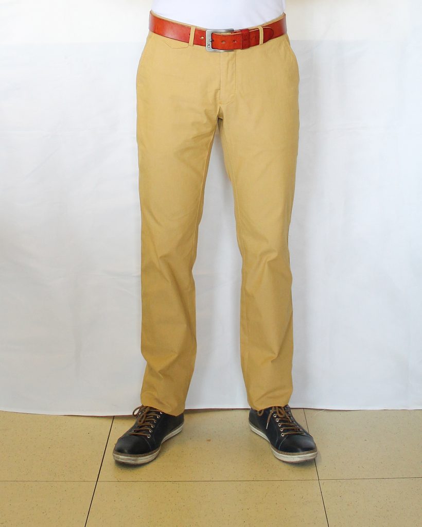 black shirt mustard pants